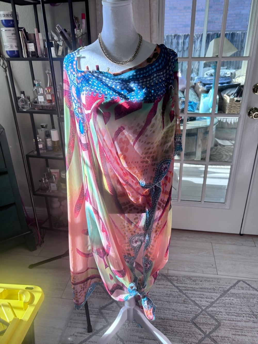 Elite Multicolor Sheer Beach Cover-Up Kaftan